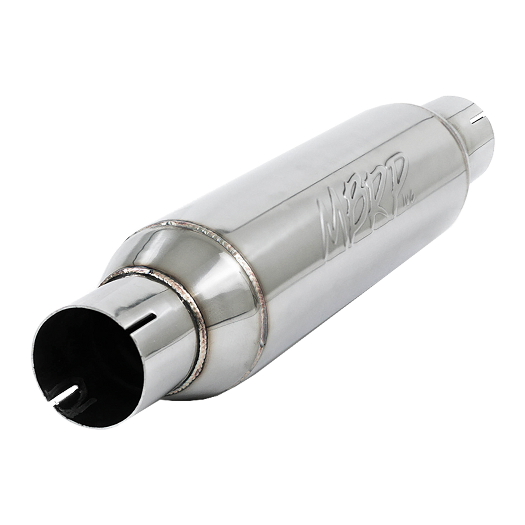 MBRP Exhaust Resonator 2.5" Inlet/Outlet 16" Body 20" Overall T304 Stainless Steel R1012