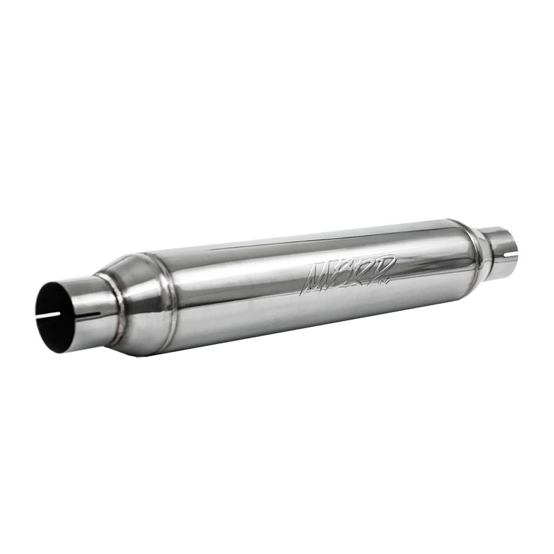 MBRP Exhaust Resonator 2.5" Inlet/Outlet 22" Body 26" Overall T304 Stainless Steel R1016