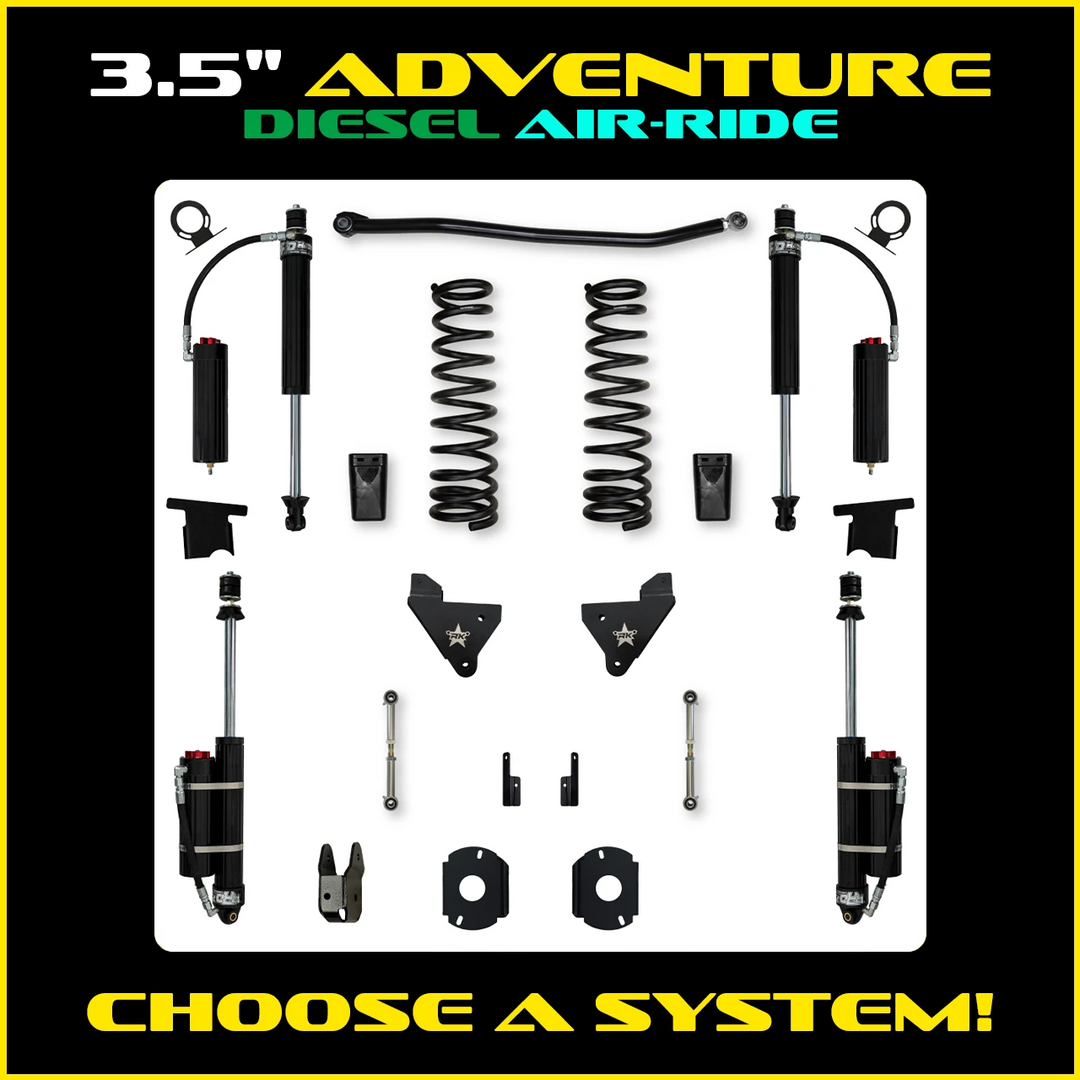 Rock Krawler 3.5 Inch Adventure System - 2014+ Ram 2500 HD - Diesel Rear Air Ride