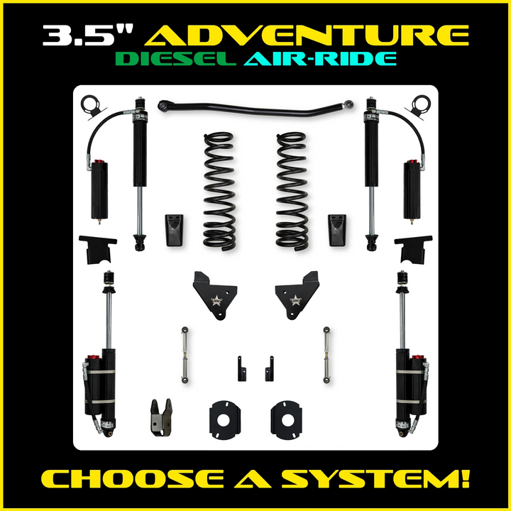 Rock Krawler 3.5 Inch Adventure System - 2014+ Ram 2500 HD - Diesel Rear Air Ride
