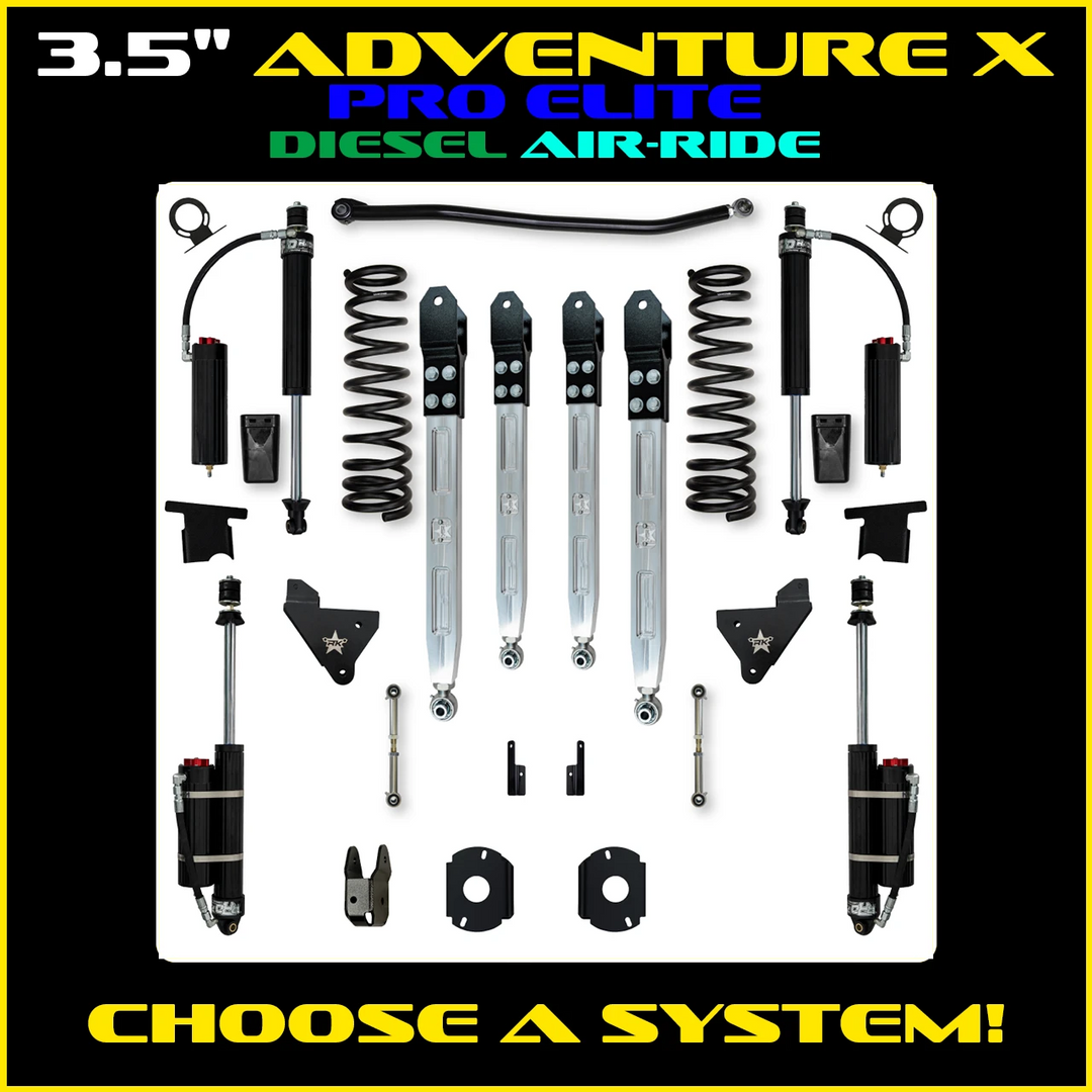 Rock Krawler 3.5 Inch Adventure X Pro Elite System - 2014+ Ram 2500 HD - Diesel Rear Air Ride
