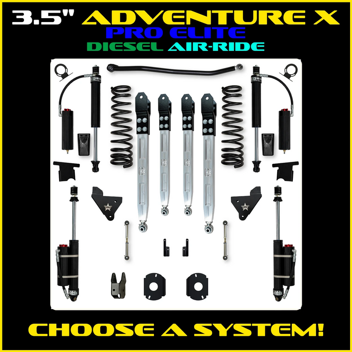 Rock Krawler 3.5 Inch Adventure X Pro Elite System - 2014+ Ram 2500 HD - Diesel Rear Air Ride