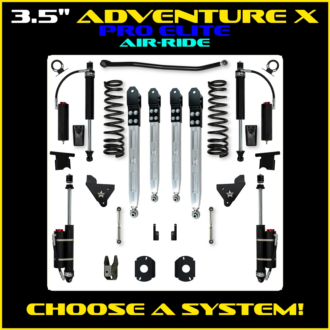 Rock Krawler 3.5 Inch Adventure X Pro Elite System - 2014+ Ram 2500 HD - Gas Rear Air Ride