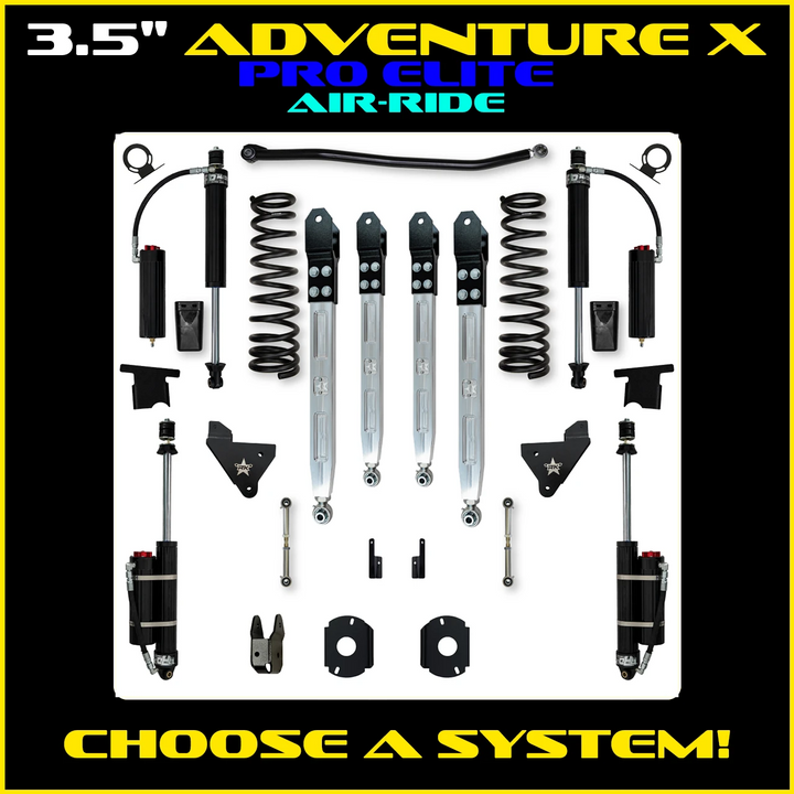 Rock Krawler 3.5 Inch Adventure X Pro Elite System - 2014+ Ram 2500 HD - Gas Rear Air Ride
