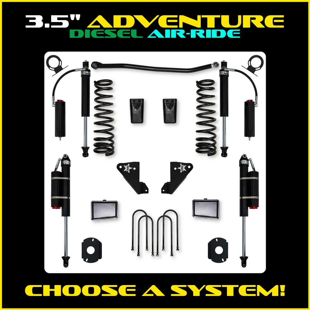 Rock Krawler 3.5 Inch Adventure System - 2013+ Ram 3500 HD - Diesel Rear Air Ride