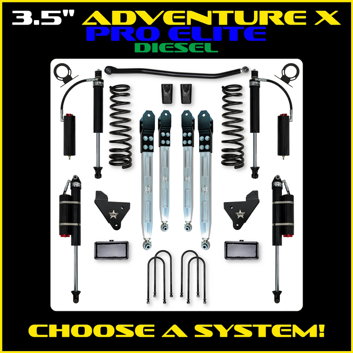 Rock Krawler 3.5 Inch Adventure X Pro Elite System - 2013+ Ram 3500 HD - Diesel