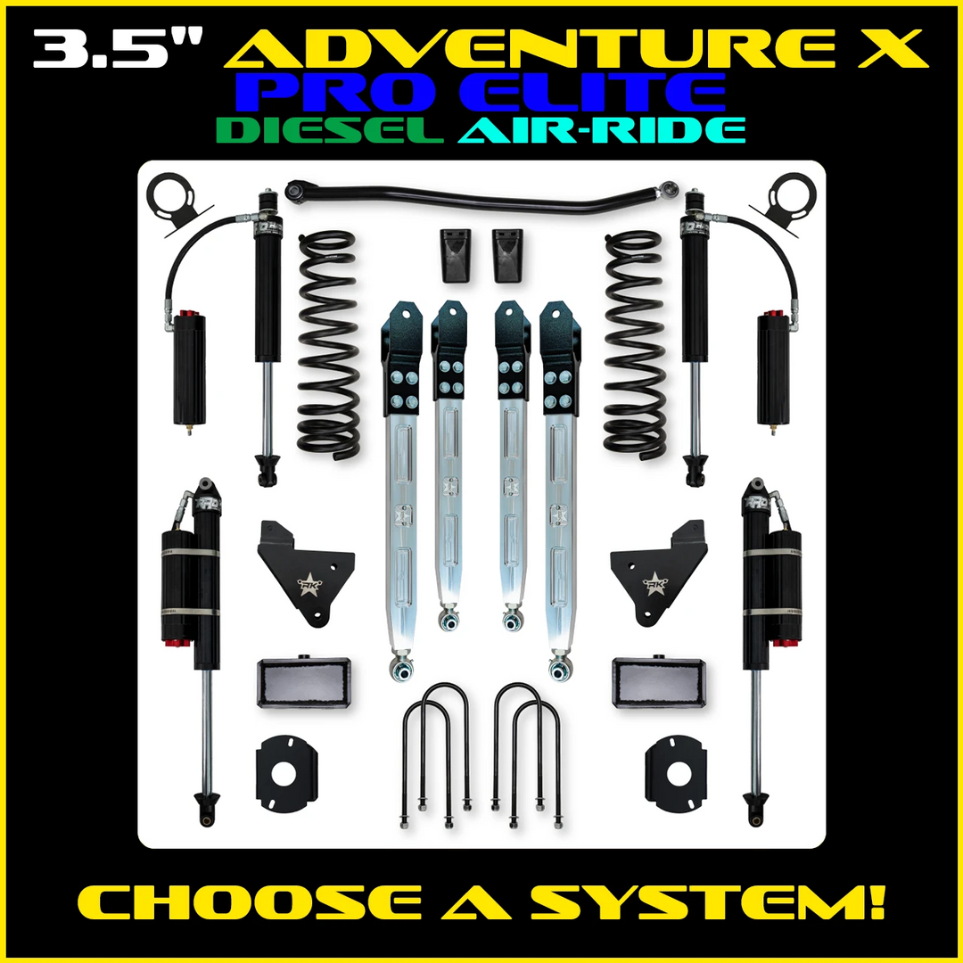 Rock Krawler 3.5 Inch Adventure X Pro Elite System - 2013+ Ram 3500 HD - Diesel Rear Air Ride