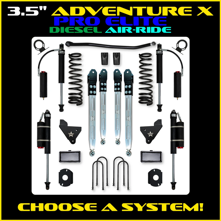 Rock Krawler 3.5 Inch Adventure X Pro Elite System - 2013+ Ram 3500 HD - Diesel Rear Air Ride