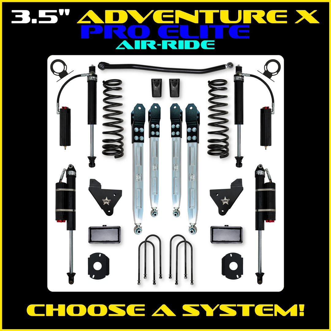 Rock Krawler 3.5 Inch Adventure X Pro Elite System - 2013+ Ram 3500 HD - Gas Rear Air Ride