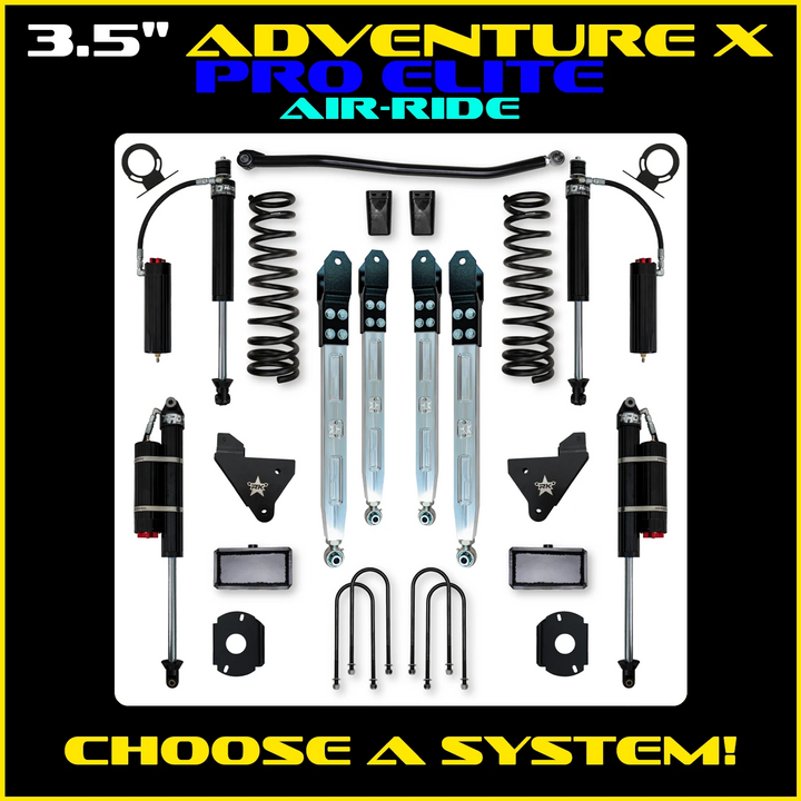 Rock Krawler 3.5 Inch Adventure X Pro Elite System - 2013+ Ram 3500 HD - Gas Rear Air Ride