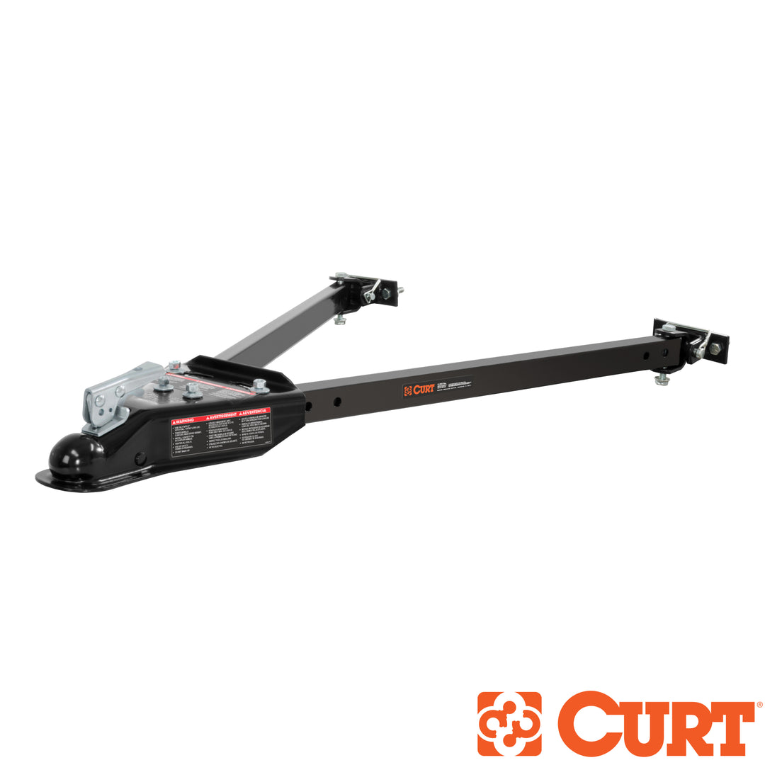 Curt Tow Bar with Adjustable-Width Arms Car Mount 2 Inch Ball 5000 lbs. Safety Cables and Coupler Lock Sold Separately)