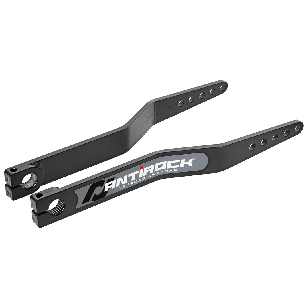 Antirock Fabricated Steel Sway Bar Arms Bent Style 19.25 Inch Long OAL 17.95 Inch C-C 1.7 Inch Offset Bend 5 Holes Includes Stickers Pair