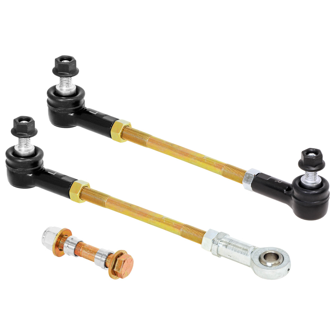 Adjustable Sway Bar End Link Kit for JL/JT Front (8 1/2 Inch Long Rods w/ Sealed Rod Ends and Jam Nuts pair)