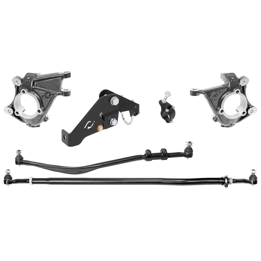 Currectlync Wrangler JK High Steer Kit For Stabilizer Shock. Incl. Knuckles Drag Link Tie Rod Trac Bar Reloc/Shock Mount Shock Tie Rod Clamp