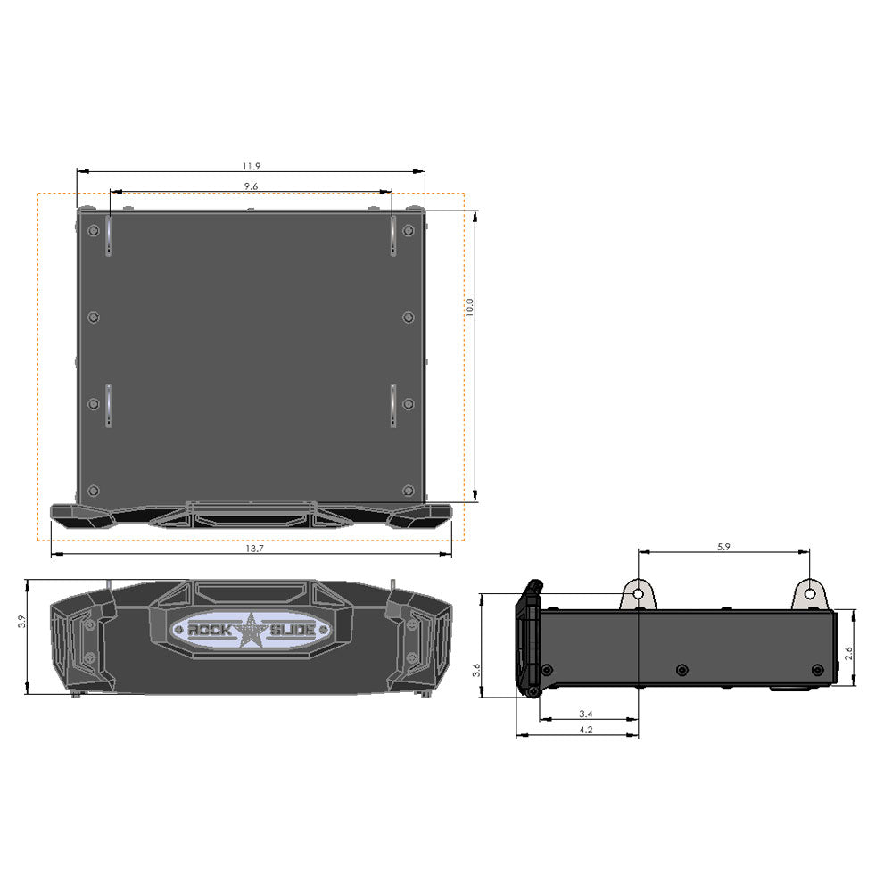R-STEP 9 Inch Wide For 2016-2023 Toyota Tacoma Bed Step Attachment Brackets Behind Driver Rear Tire Rock Slide Engineering RS-971