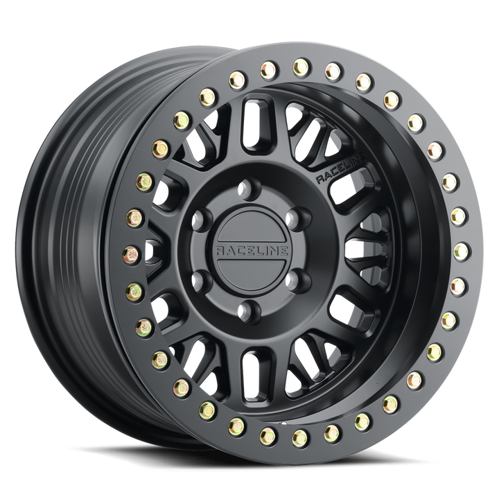 Raceline Ryno Cast Beadlock RT951B 17x9 5 on 127 -38 Offset Satin Black Black Beadlock Ring