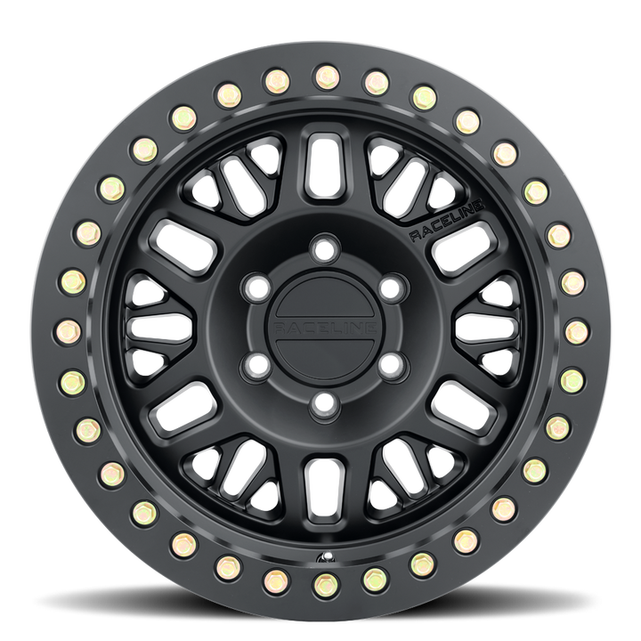Raceline Ryno Cast Beadlock RT951B 17x9 5 on 127 -38 Offset Satin Black Black Beadlock Ring