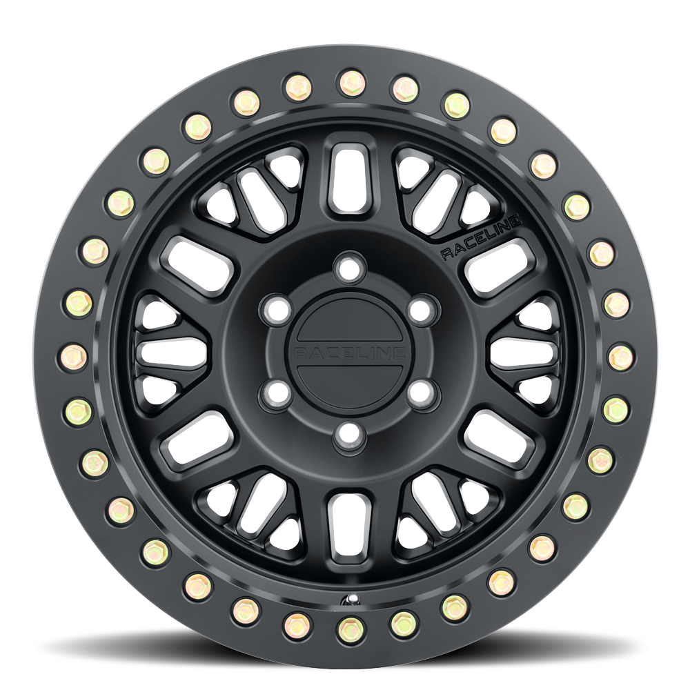 Raceline Ryno Cast Beadlock RT951B 17x9 8 on 170 -38 Offset Satin Black Black Beadlock Ring