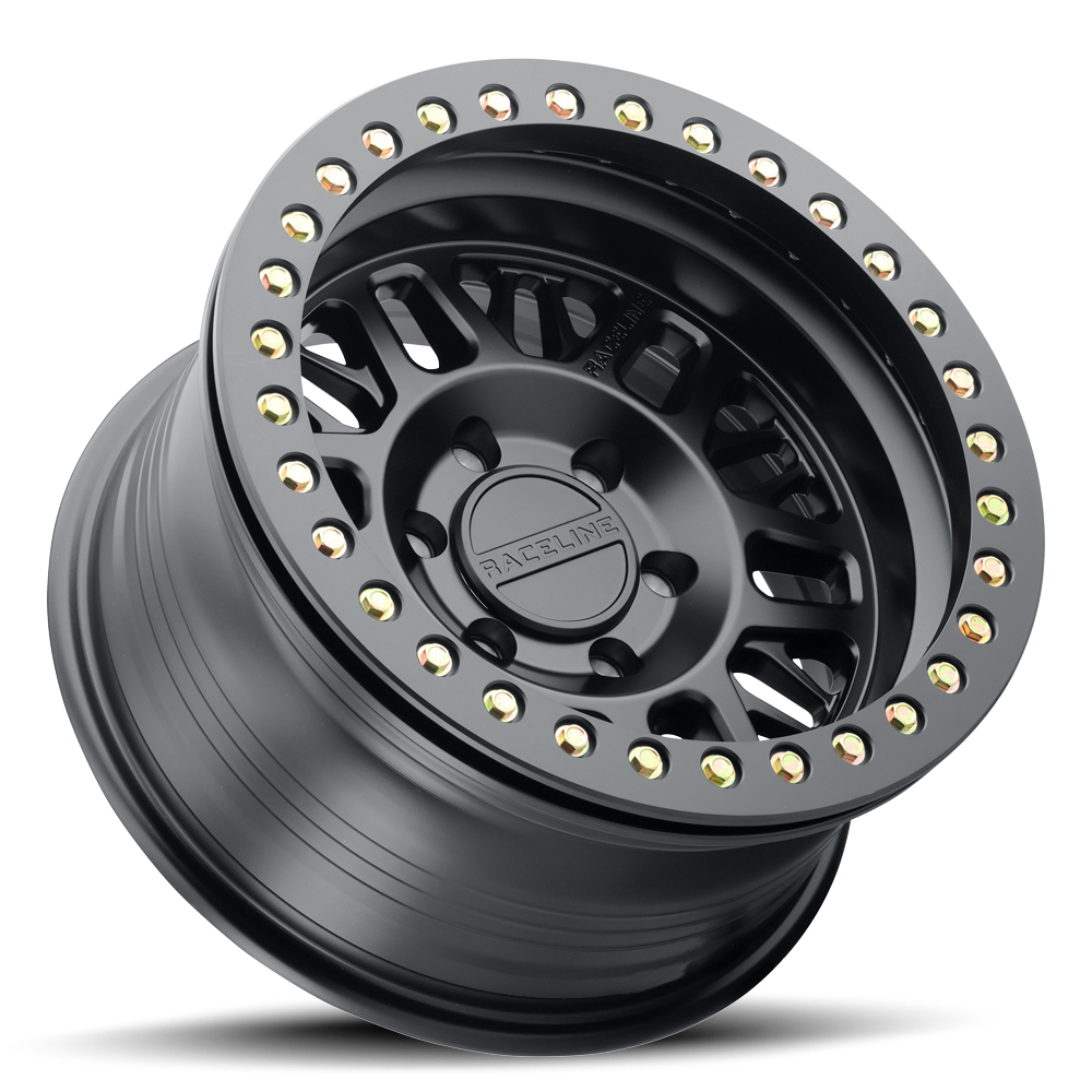 Raceline Ryno Cast Beadlock RT951B 17x9 5 on 127 -38 Offset Satin Black Black Beadlock Ring