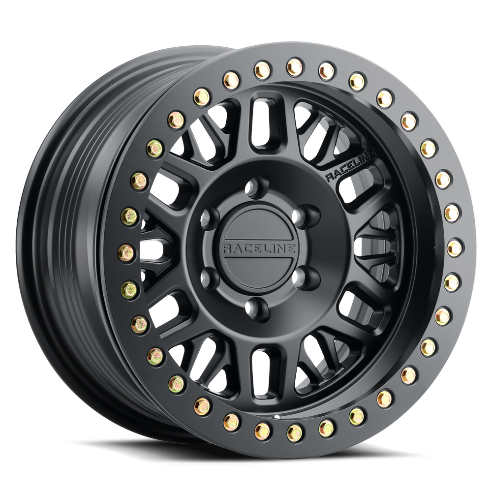 Raceline Ryno Cast Beadlock RT951B 17x9 6 on 139.7 -12 Offset Satin Black Black Beadlock Ring