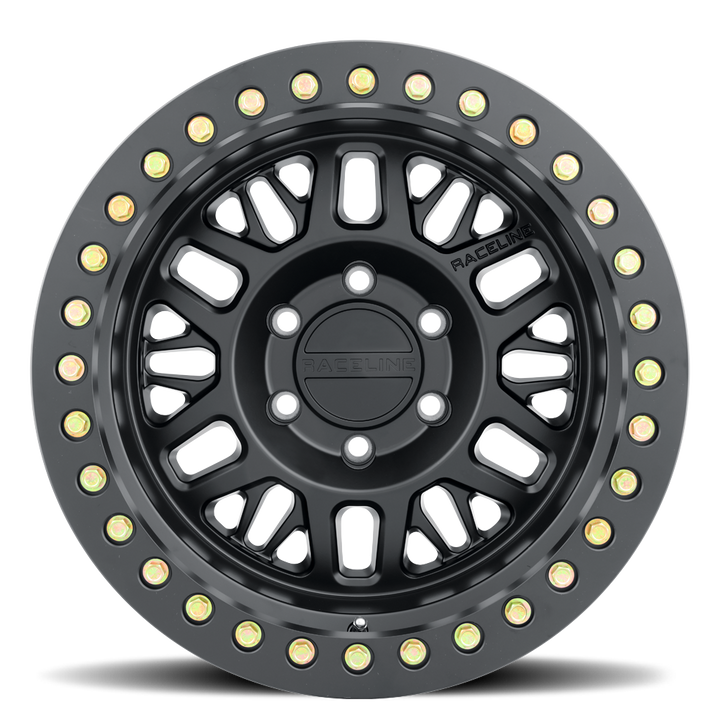 Raceline Ryno Cast Beadlock RT951B 17x9 5 on 127 -38 Offset Satin Black Black Beadlock Ring