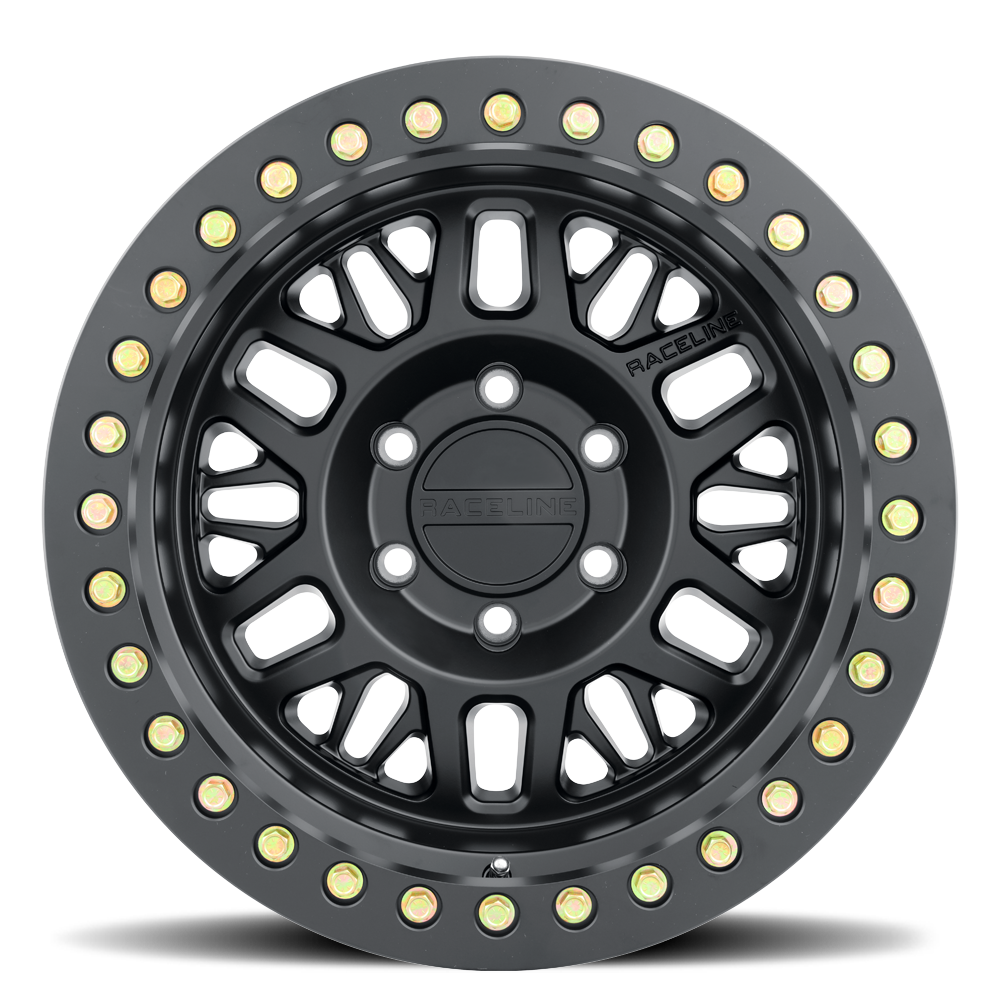 Raceline Ryno Cast Beadlock RT951B 17x9 6 on 139.7 -12 Offset Satin Black Black Beadlock Ring