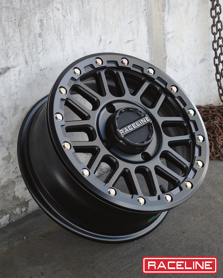 Raceline Podium Beadlock UTV A93B 14x7 4 on 156 +10 Offset Satin Black