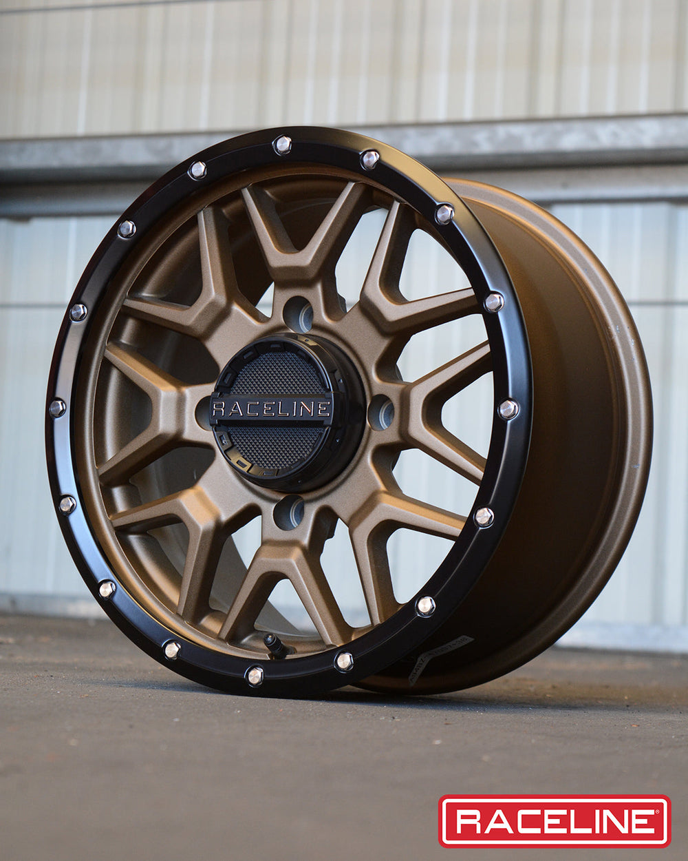 Raceline Krank Simulated Beadlock UTV A94BZ 15x7 4 on 156 +10 Offset Matte Bronze
