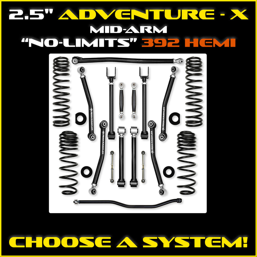 Rock Krawler JLU 2.5 Adventure - X 392 Mid-arm No-Limits System - 392 4 Door