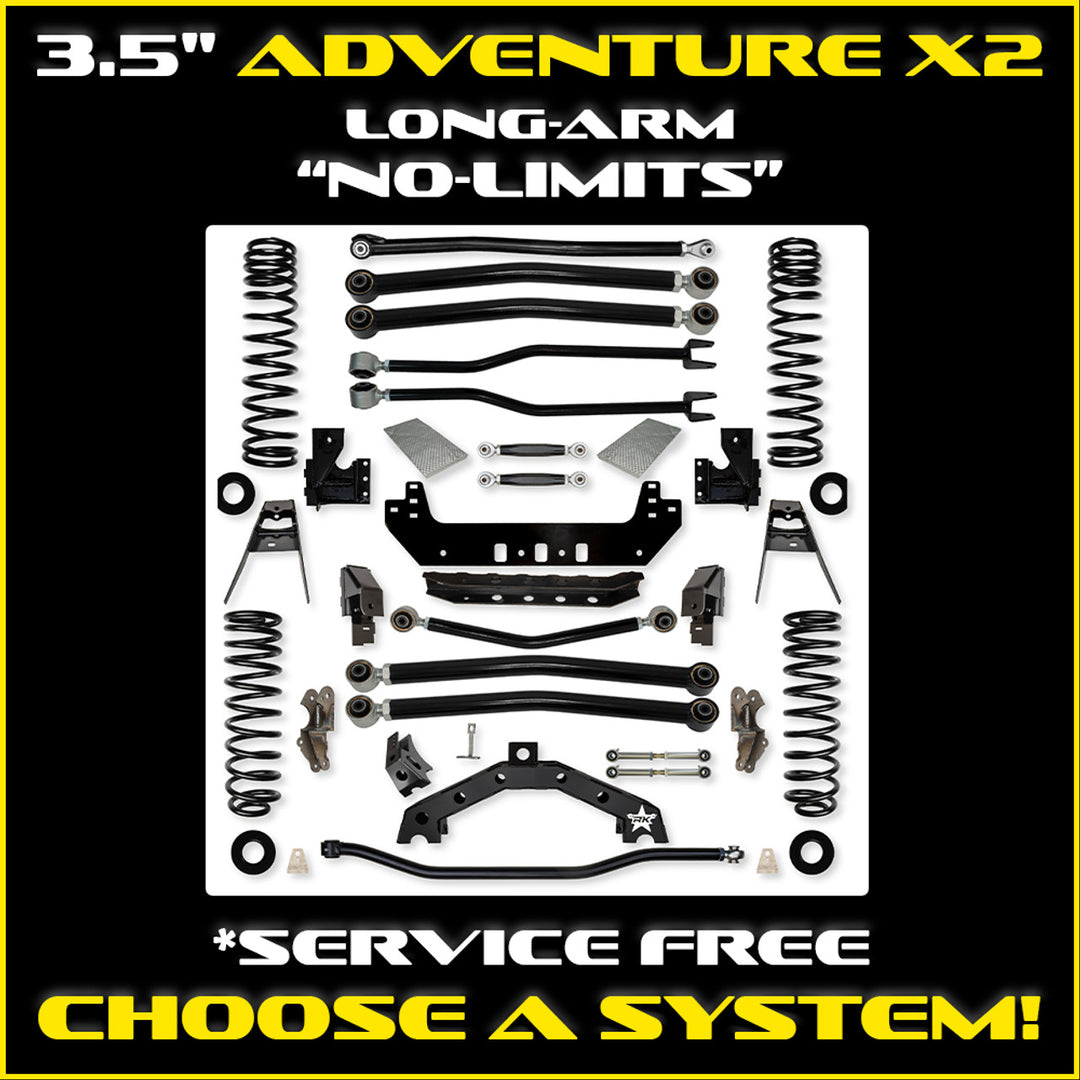 Rock Krawler JLU 3.5" Adventure - X2 "No-Limits" Long-Arm System