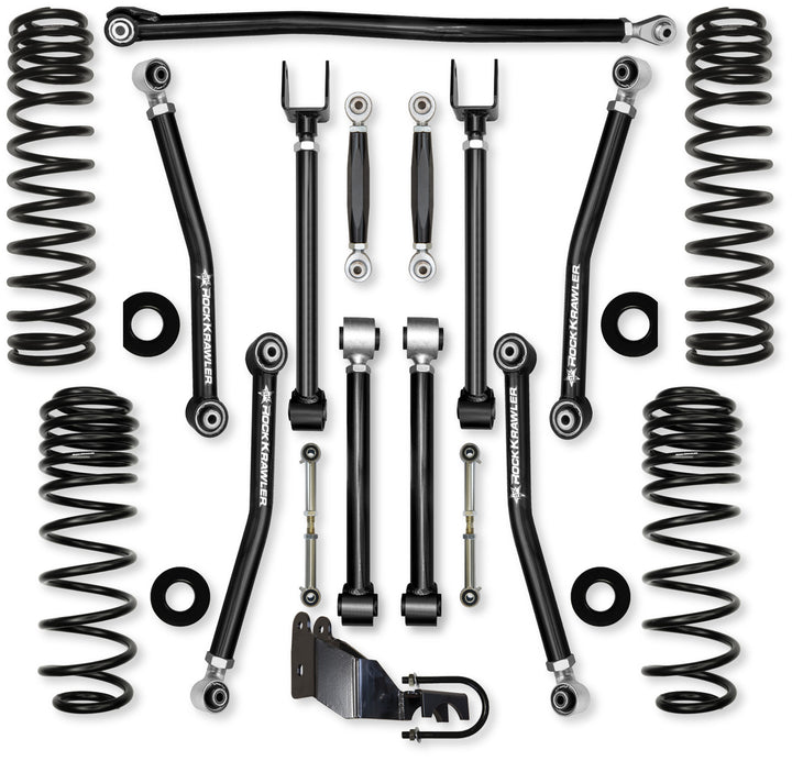 Rock Krawler JLU 3.5" Adventure - X Mid-arm "No-Limits" System - 4 Door Gas Rubicon - Skinny Pedal Racing