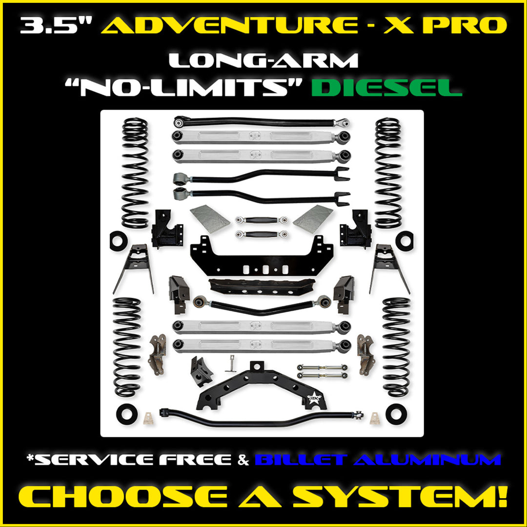 Rock Krawler JLU 3.5 Adventure - X PRO No-Limits Diesel Long-Arm System - Non-Rubicon 4 Door