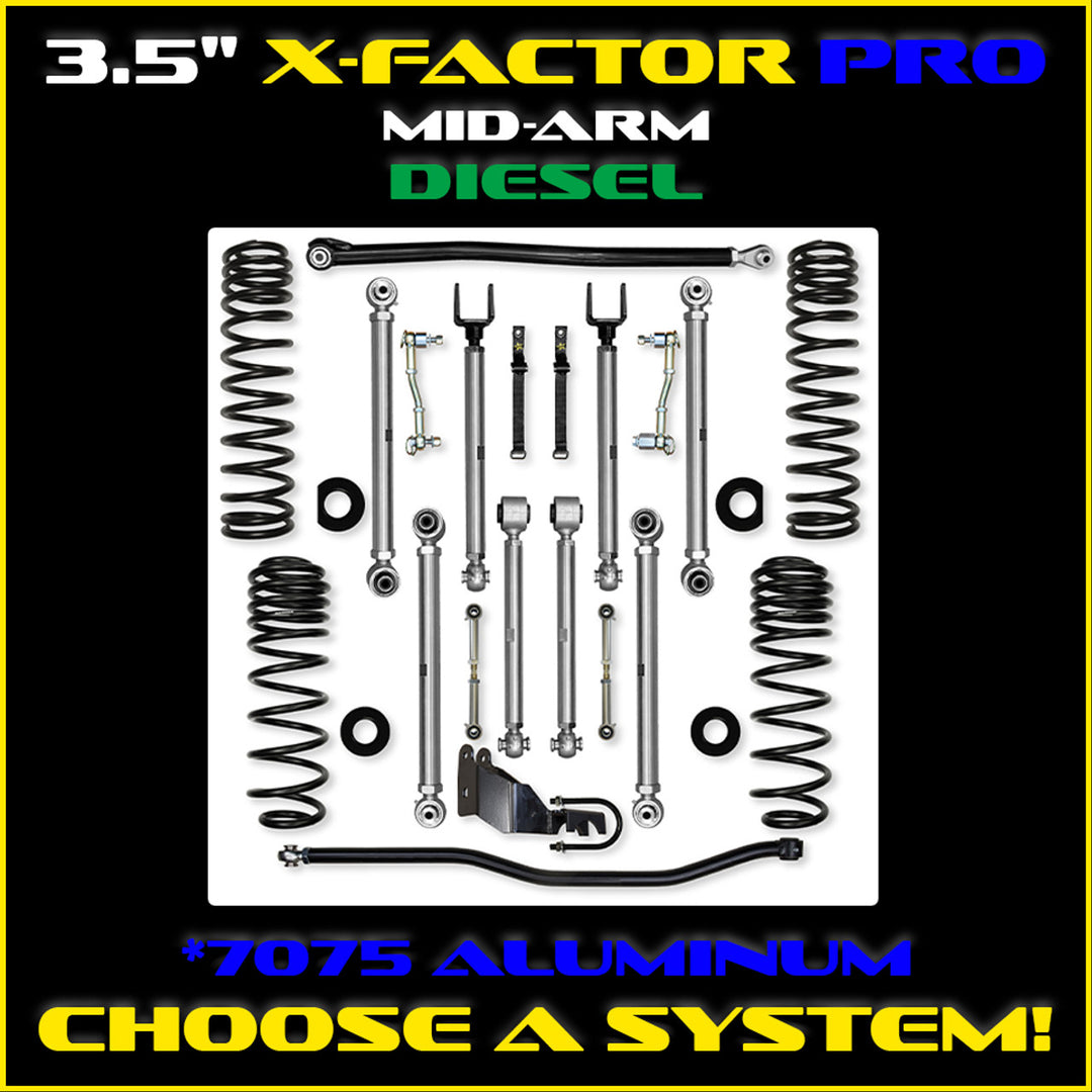 Rock Krawler JLU 3.5 Diesel X-Factor PRO Mid-arm System - Non-Rubicon 4 Door