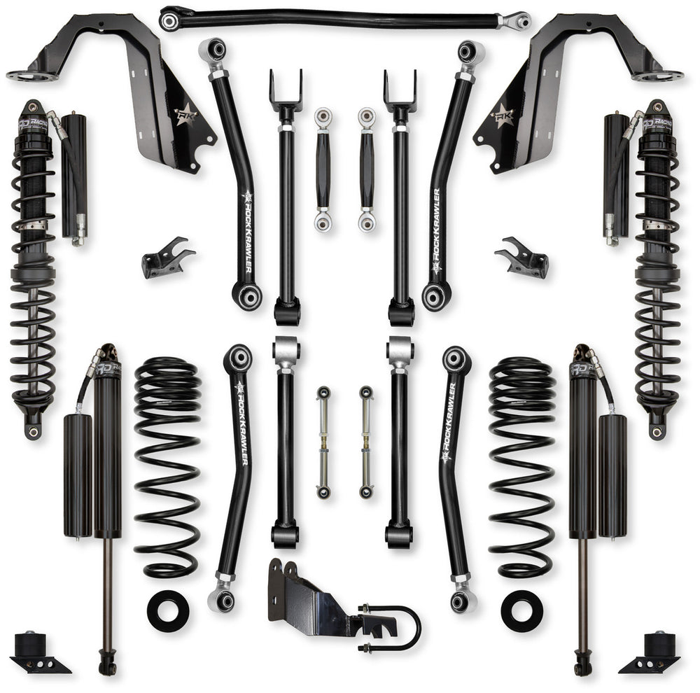 Rock Krawler JLU 3.5" Adventure - X Mid-arm "No-Limits" System - 4 Door Gas Rubicon - Skinny Pedal Racing