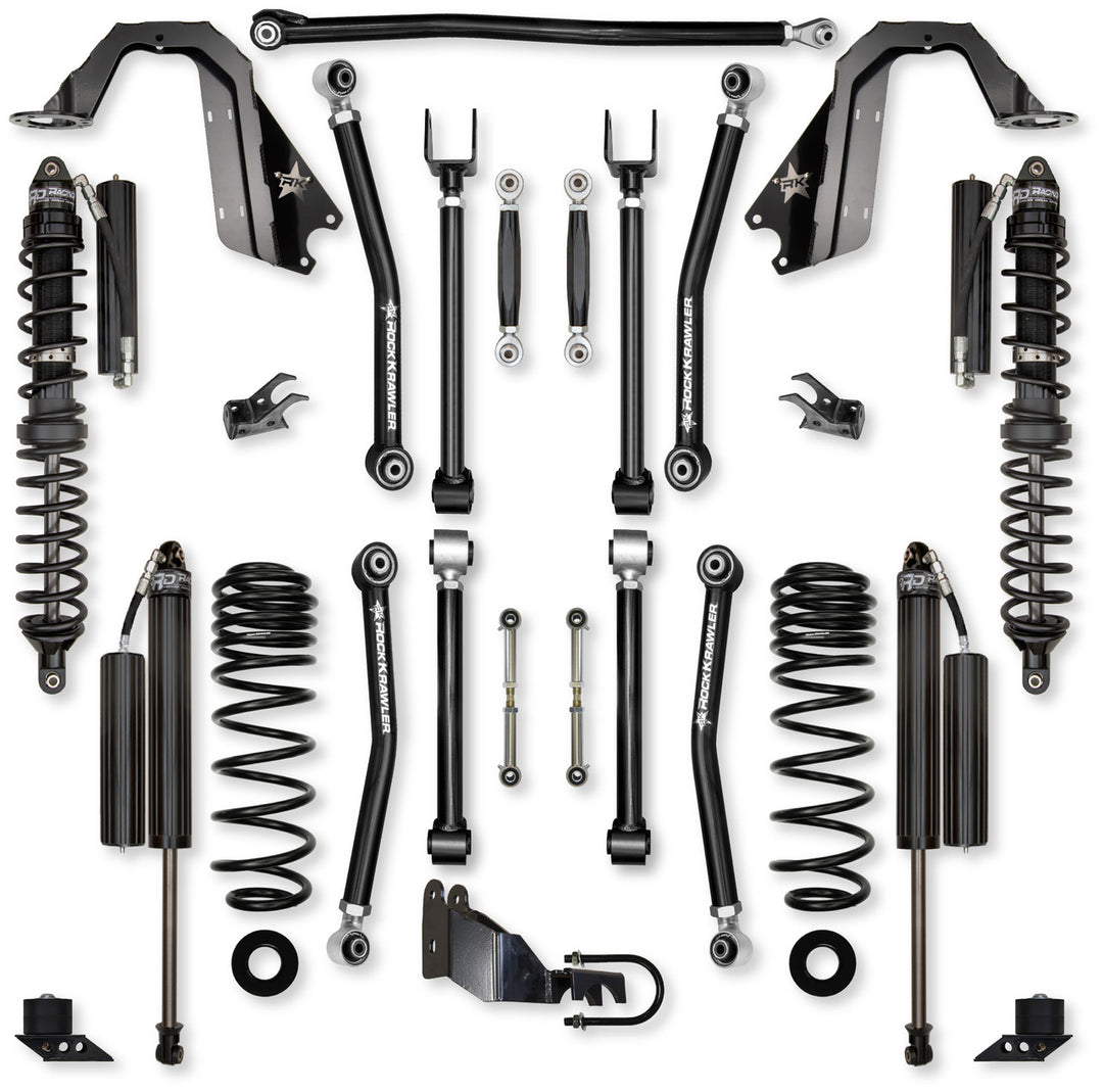 Rock Krawler JLU 3.5" Adventure - X Mid-arm "No-Limits" System - 4 Door Gas Rubicon - Skinny Pedal Racing