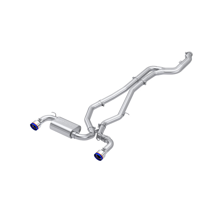 MBRP 20-26 Toyota Supra T304 Stainless Steel 3" Cat-Back Dual Rear Outlet with Burnt End Tips 2 4.5" T305 S43003BE
