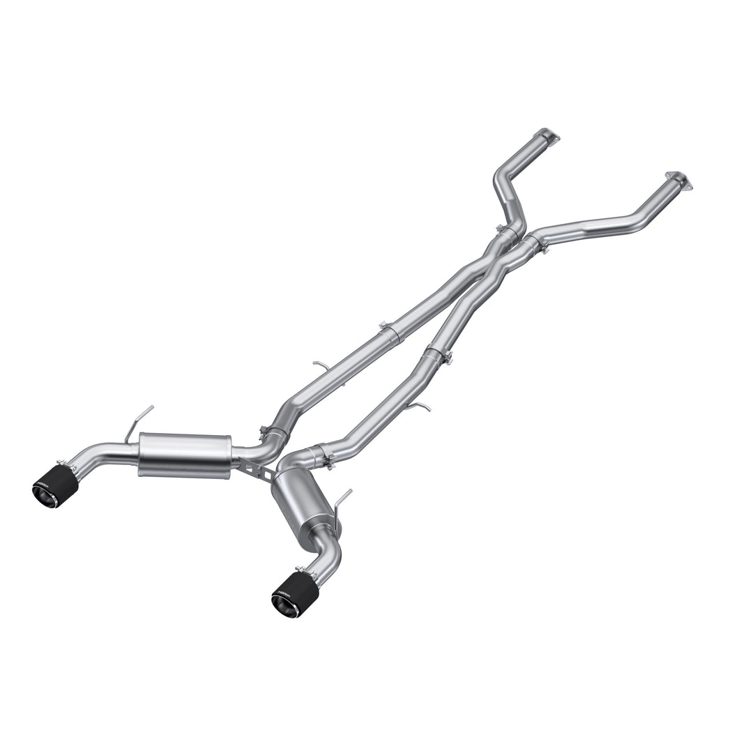 MBRP 3" Cat Back Exhaust Dual Rear For 16-24 Infiniti Q50 3.0L RWD/AWD T304 Stainless Steel With Carbon S44003CF