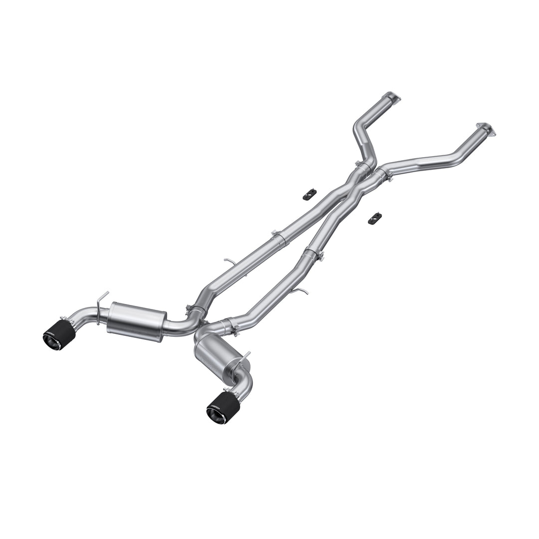 MBRP 3" Cat Back Exhaust Dual Rear For 17-22 Infiniti Q60 3.0L RWD/AWD T304 Stainless Steel With Carbon S44043CF