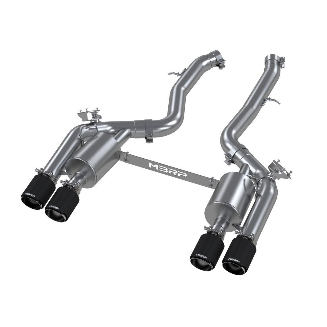 MBRP 2019-2021 BMW M2 Competition 3.0L Armor Pro T304 Stainless Steel 3" Resonator-Back Dual Rear Quad S45023CF