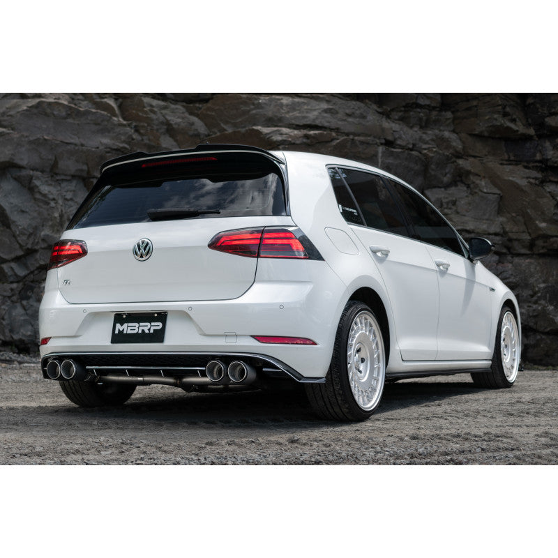 MBRP 2015-2019 Volkswagen Golf Armor Pro 3" Cat Back Quad Split Rear T304 Stainless Steel with Carbon S46033CF