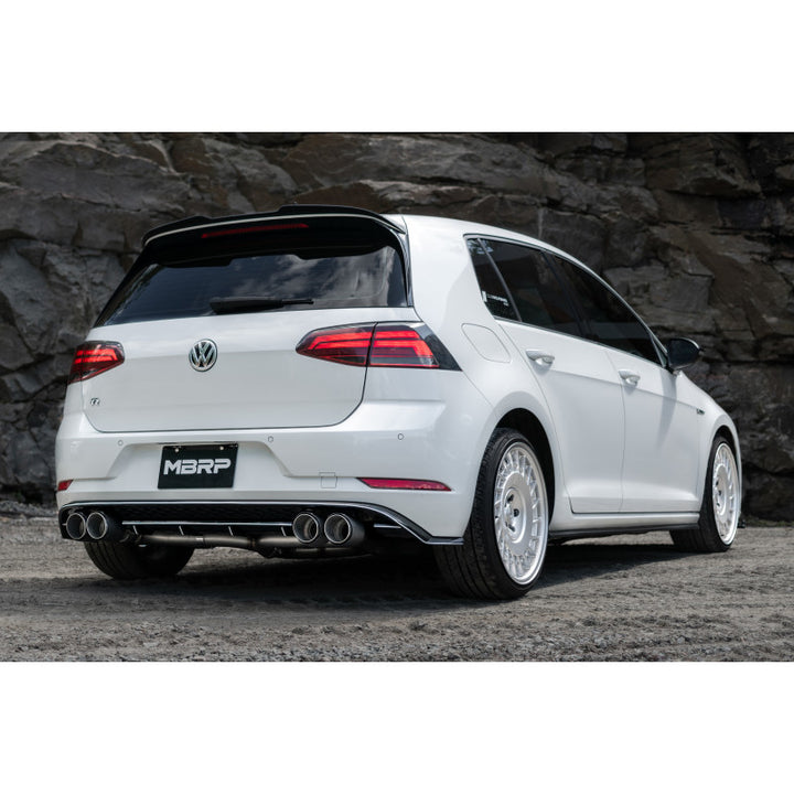 MBRP 2015-2019 Volkswagen Golf Armor Pro 3" Cat Back Quad Split Rear T304 Stainless Steel with Carbon S46033CF