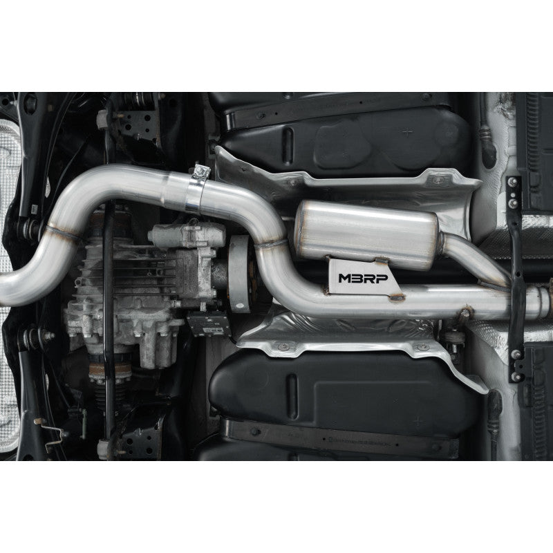MBRP 2015-2019 Volkswagen Golf Armor Pro 3" Cat Back Quad Split Rear T304 Stainless Steel with Carbon S46033CF