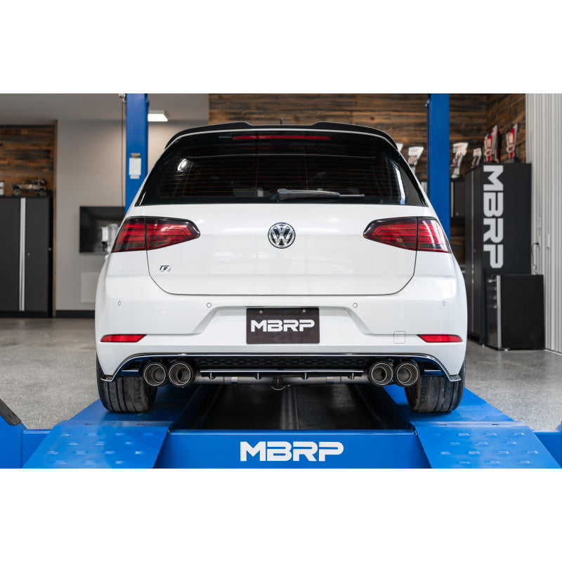 MBRP 2015-2019 Volkswagen Golf Armor Pro 3" Cat Back Quad Split Rear T304 Stainless Steel with Carbon S46033CF