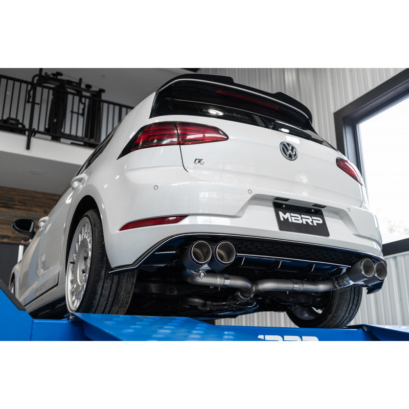 MBRP 2015-2019 Volkswagen Golf Armor Pro 3" Cat Back Quad Split Rear T304 Stainless Steel with Carbon S46033CF