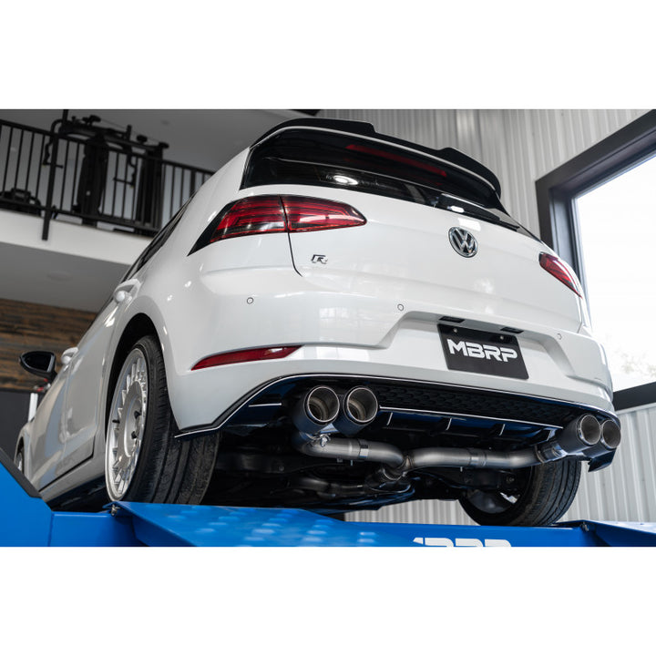 MBRP 2015-2019 Volkswagen Golf Armor Pro 3" Cat Back Quad Split Rear T304 Stainless Steel with Carbon S46033CF