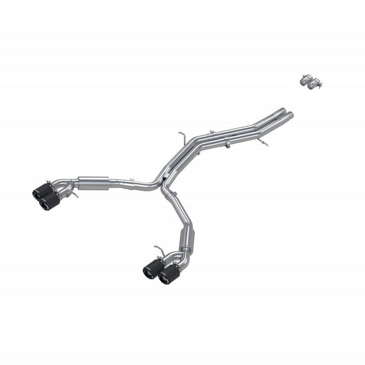 MBRP T304 Stainless Steel 2.5" Resonator Back Dual Rear Quad Carbon Fiber Tips 18-Up Audi S5 Coupe/S4 S46073CF