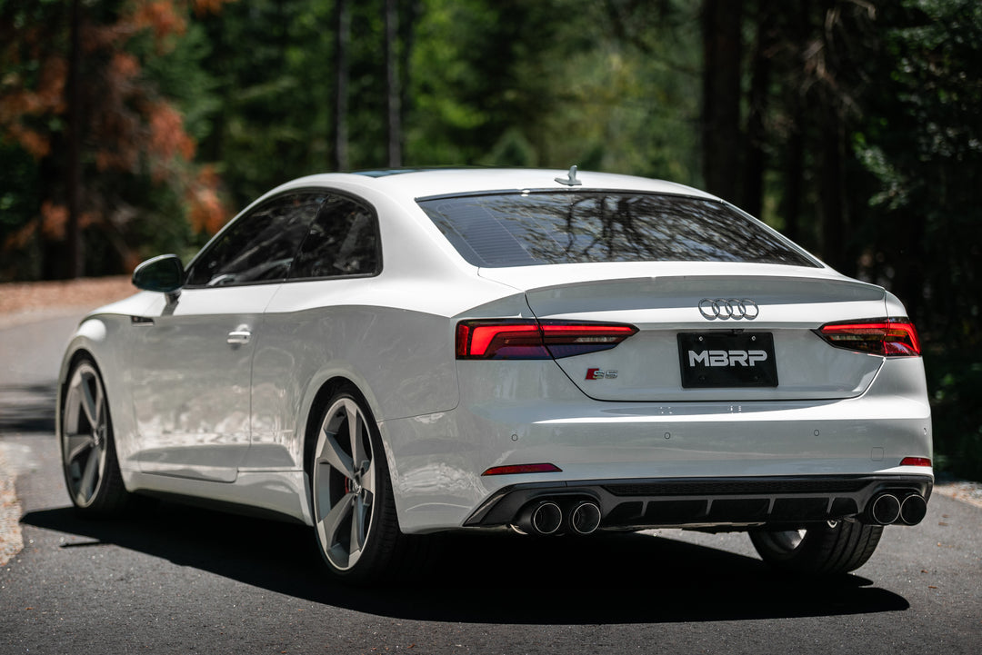 MBRP T304 Stainless Steel 2.5" Resonator Back Dual Rear Quad Carbon Fiber Tips 18-Up Audi S5 Coupe/S4 S46073CF