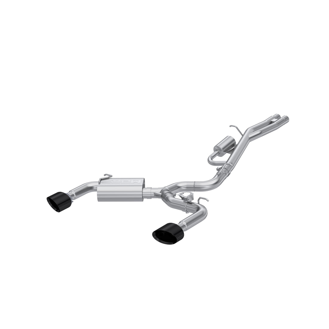 MBRP 2017-2020 Audi RS3 2.5T T304 Stainless Steel 3" Cat-Back Dual Split Rear with Oval Black Chrome Tips S46103BC