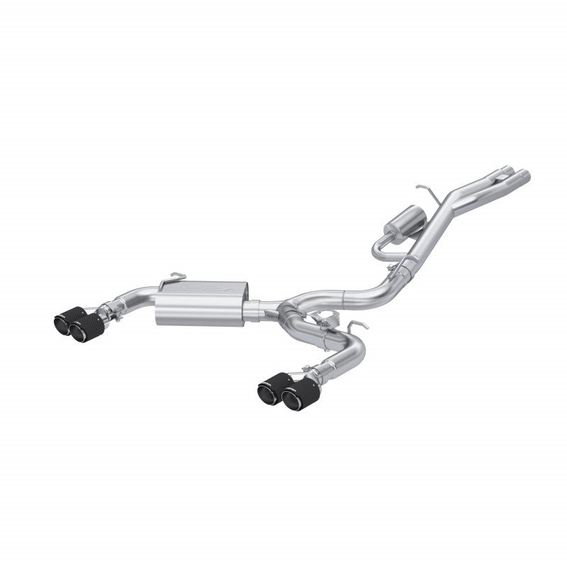 MBRP 2017-2020 Audi RS3 2.5T T304 Stainless Steel 3" Cat-Back Dual Split Rear with Carbon Fiber Tips S46103CF