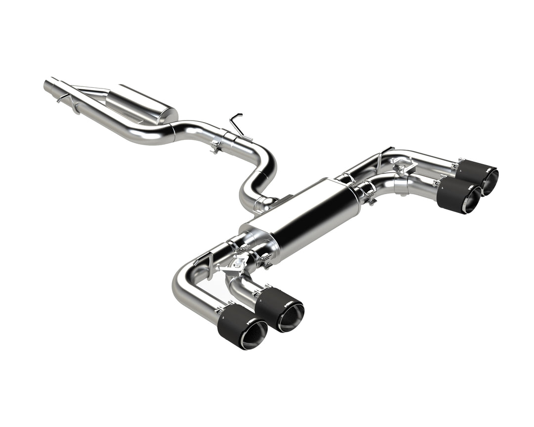 MBRP 2022-Up Volkswagen Golf R MK8 T304 Stainless Steel 3" Cat-Back 2.5" Quad Rear Exit with Carbon Fiber S46133CF